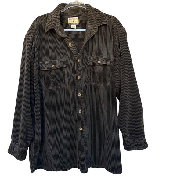 High Sierra Shirt Mens XL Gray Corduroy Button Down Long Sleeve Pockets Classic - Picture 1 of 6